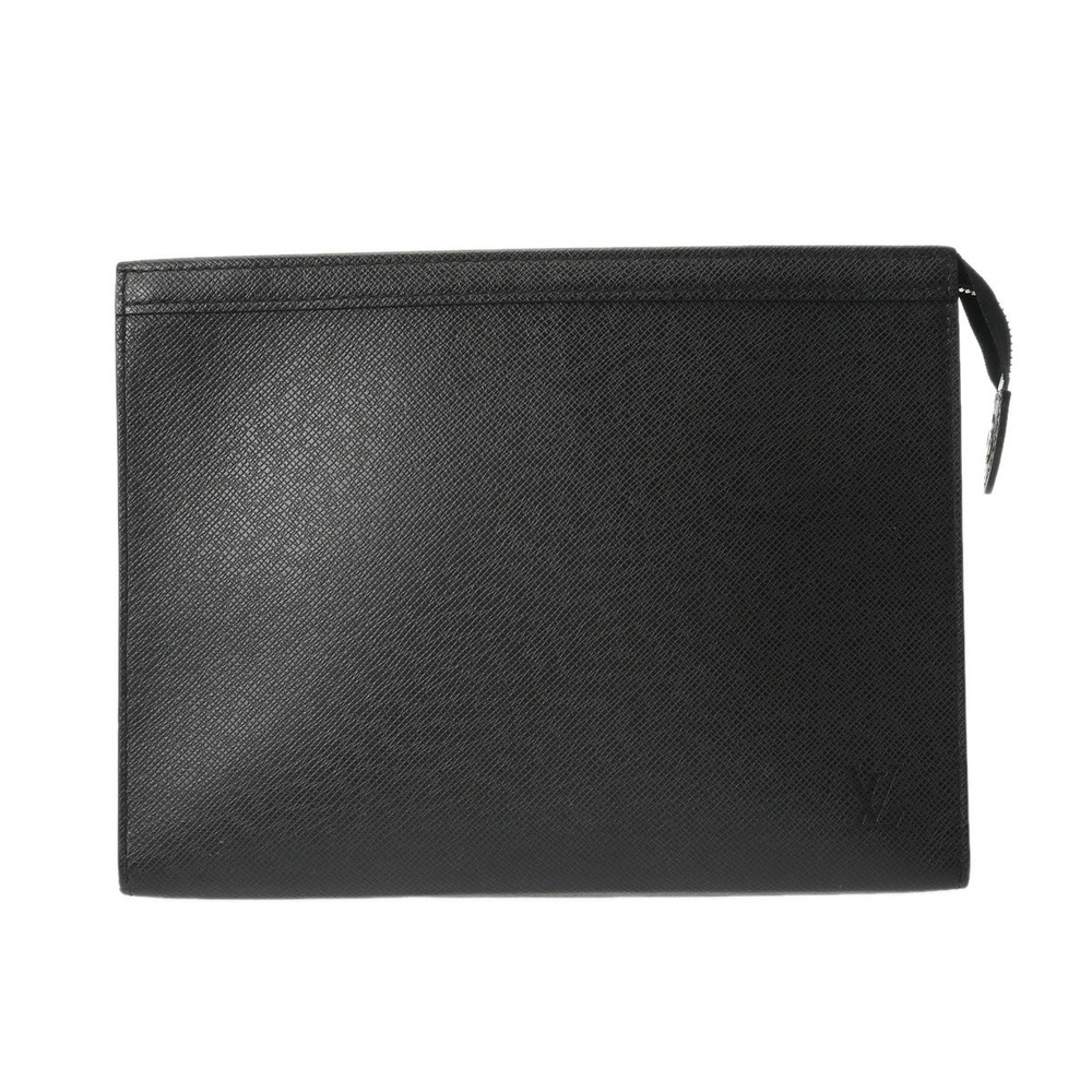 LOUIS VUITTON Taiga Pochette Voyage Ardoise Leather Clutch Bag